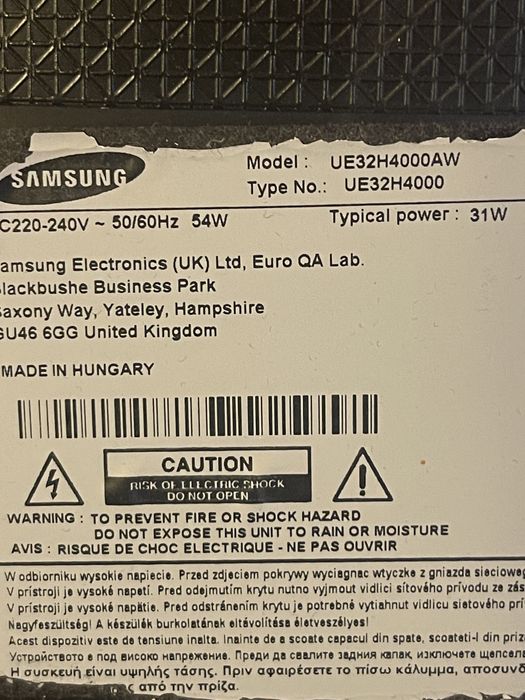 Samsung Tv smart , model ue32H4000AW