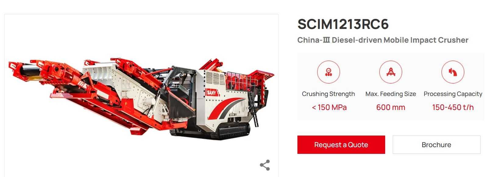 Мобильная роторная дробилка SANY [SCIM1213RC6]