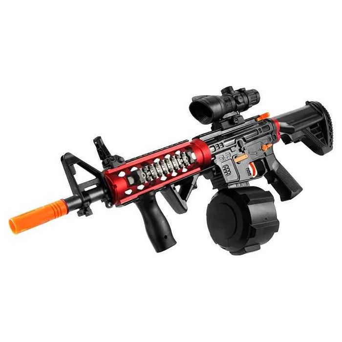 Комплект Детски бластер с меки гел топчета Orbeez, с батерия, Черен