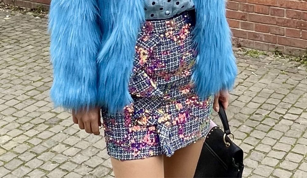 Fusta scurta paiete Asos Xs-S marime 8