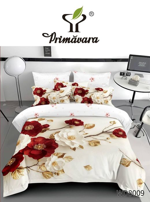 Noutăți în stoc! 
Lenjerii 4 piese cu cearceaf elastic, model 5D