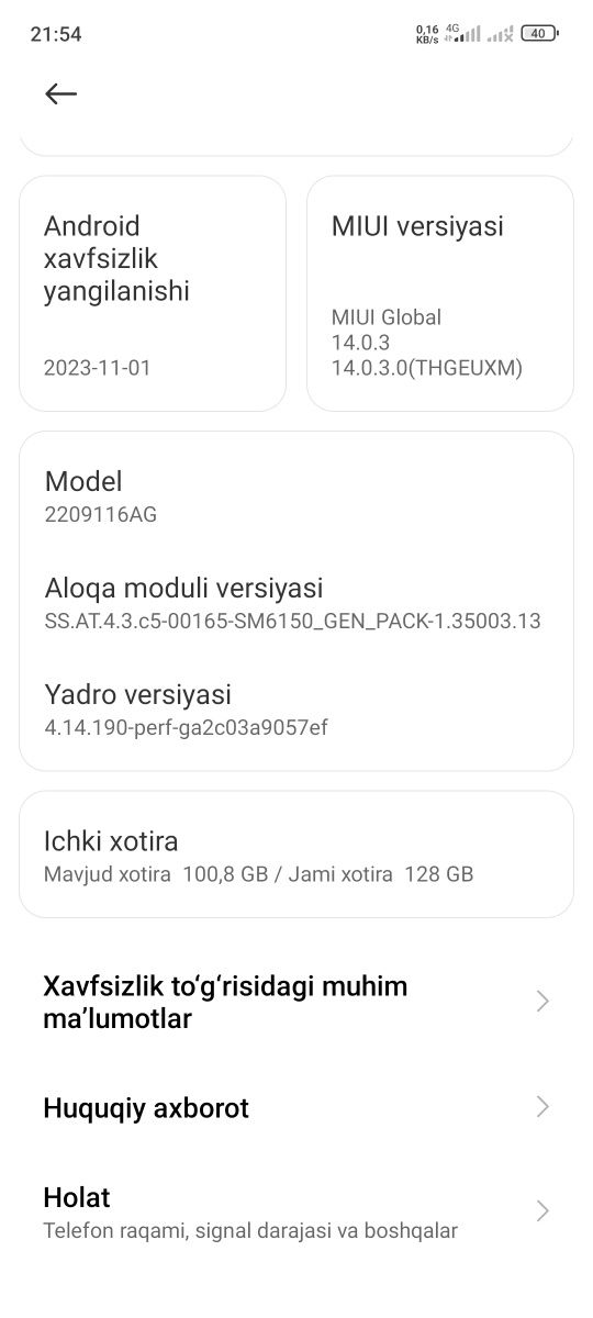 Redmi not 12 pro bor holati ideal