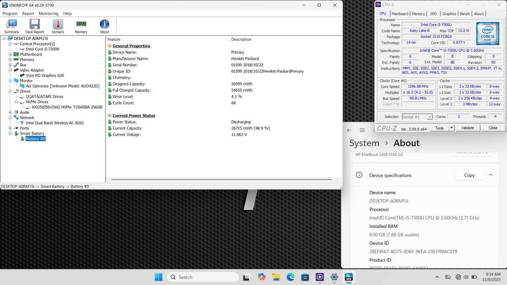 HP EliteBook x360 1030 G2 Touch Screen i5-7300U 8GB 256GB SSD