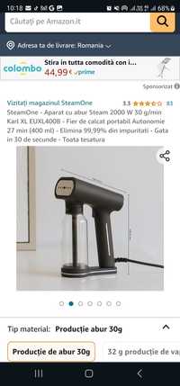 SteamOne - Aparat cu abur Steam 2000 W 30 g/min Karl XL EUXL400B - Fie