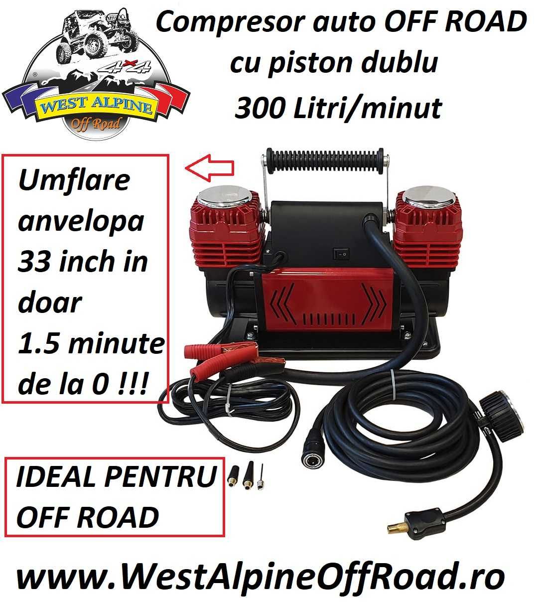 Compresor Auto Off Road Piston Dublu 300 litri/min 12V ESCAPE 4x4