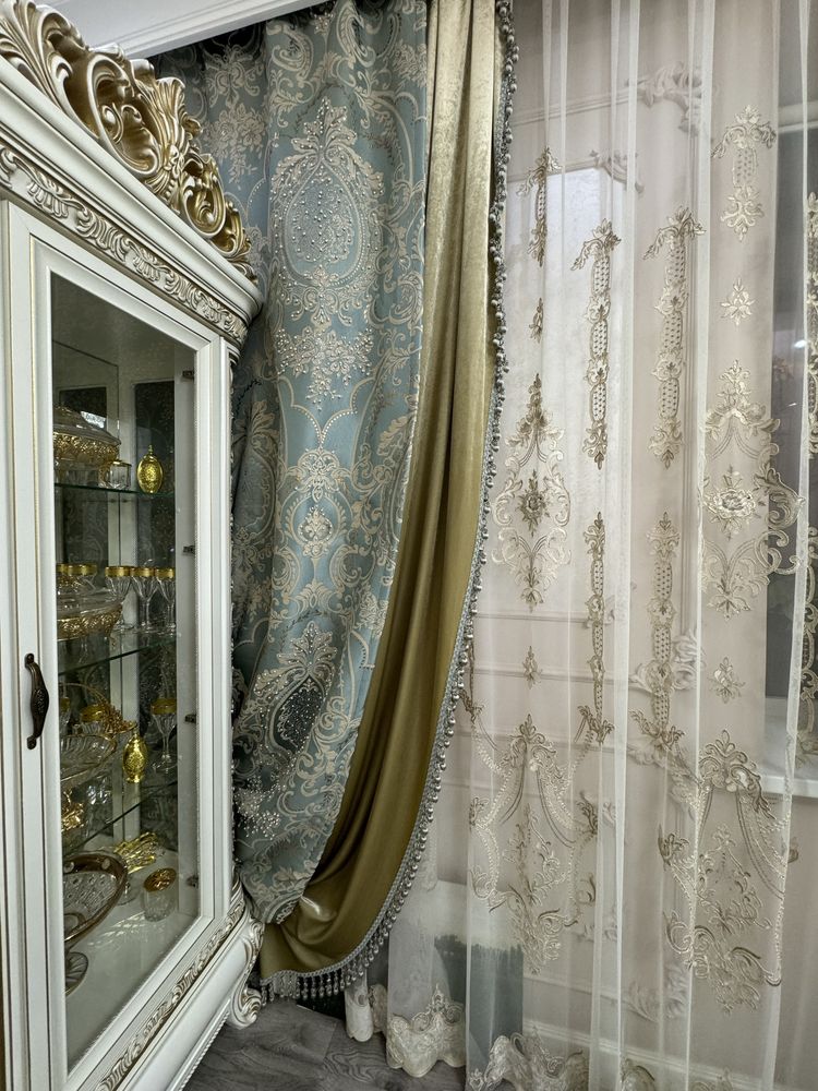 шторы( 8 метр) и тюль (16метр)