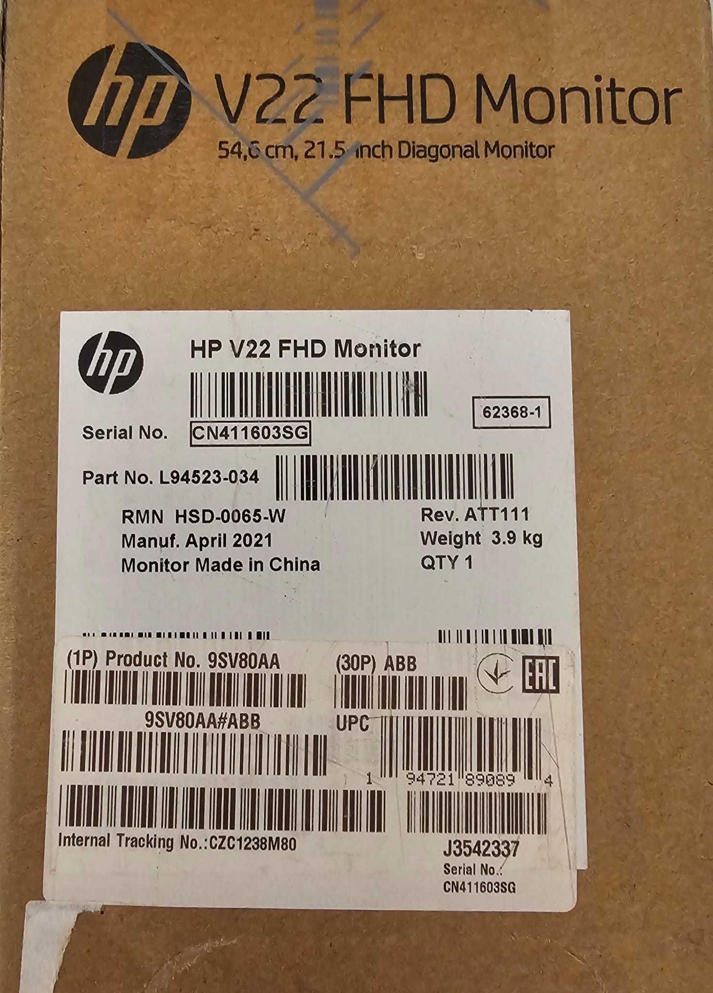 Pachet desktop HP TPC-F123-MT, Intel i5 si monitor Hp, 54 cm, sigilat