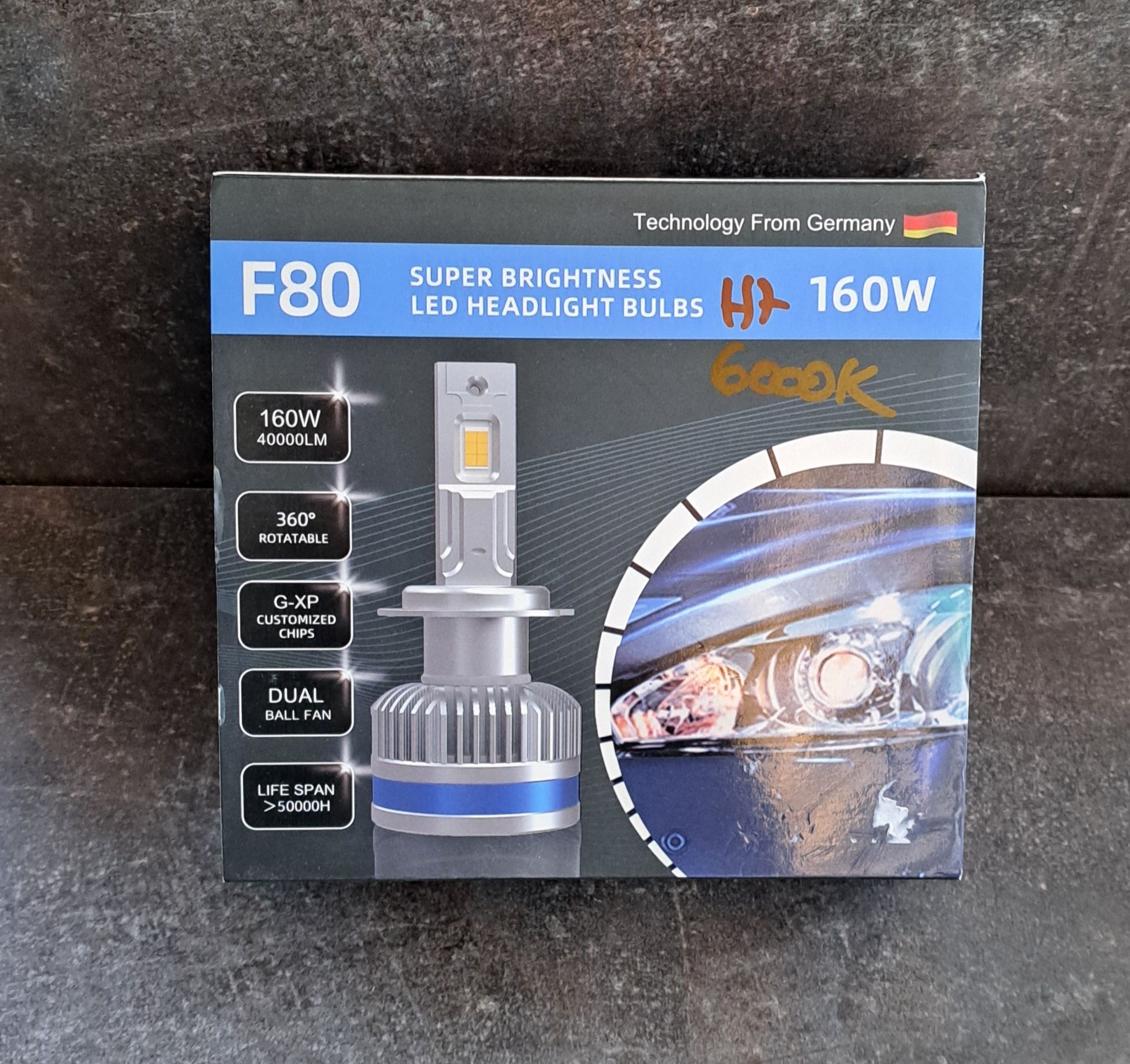 Led H7 F80 12v-24v , 6000k , 40000LM- cel mai puternic led