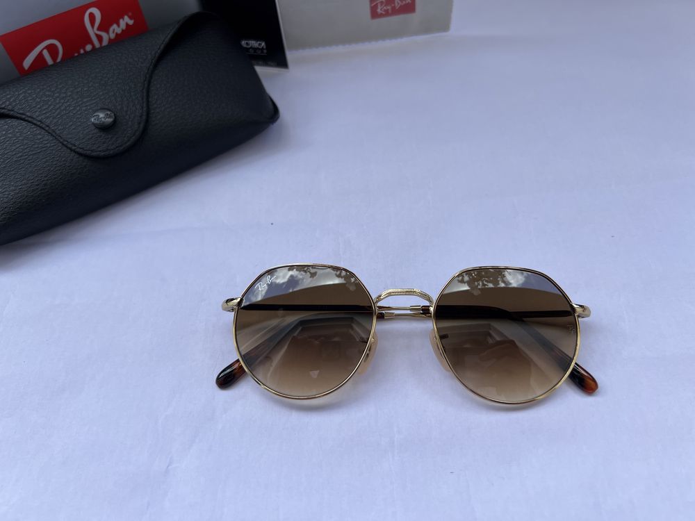 Ochelari de soare Ray Ban 3565 Jack aurii/maro degrade Noi