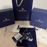 Lantisor/Colier Swarovski Big Swan Argint