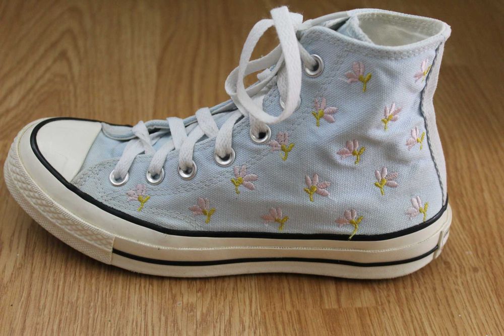 Converse chuck 70 albaștri cu model floral, mărime 37,5/ 37