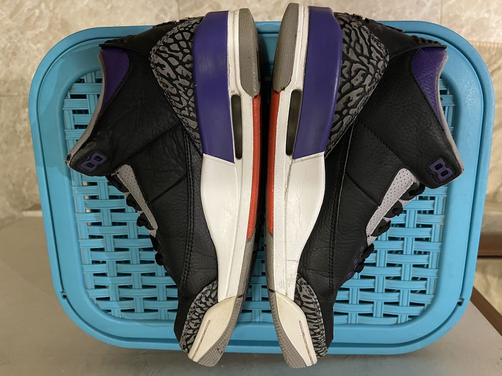 Nike Air Jordan 3 Retro Black Court Purple NBA MLB NFL Adidas Puma NHL