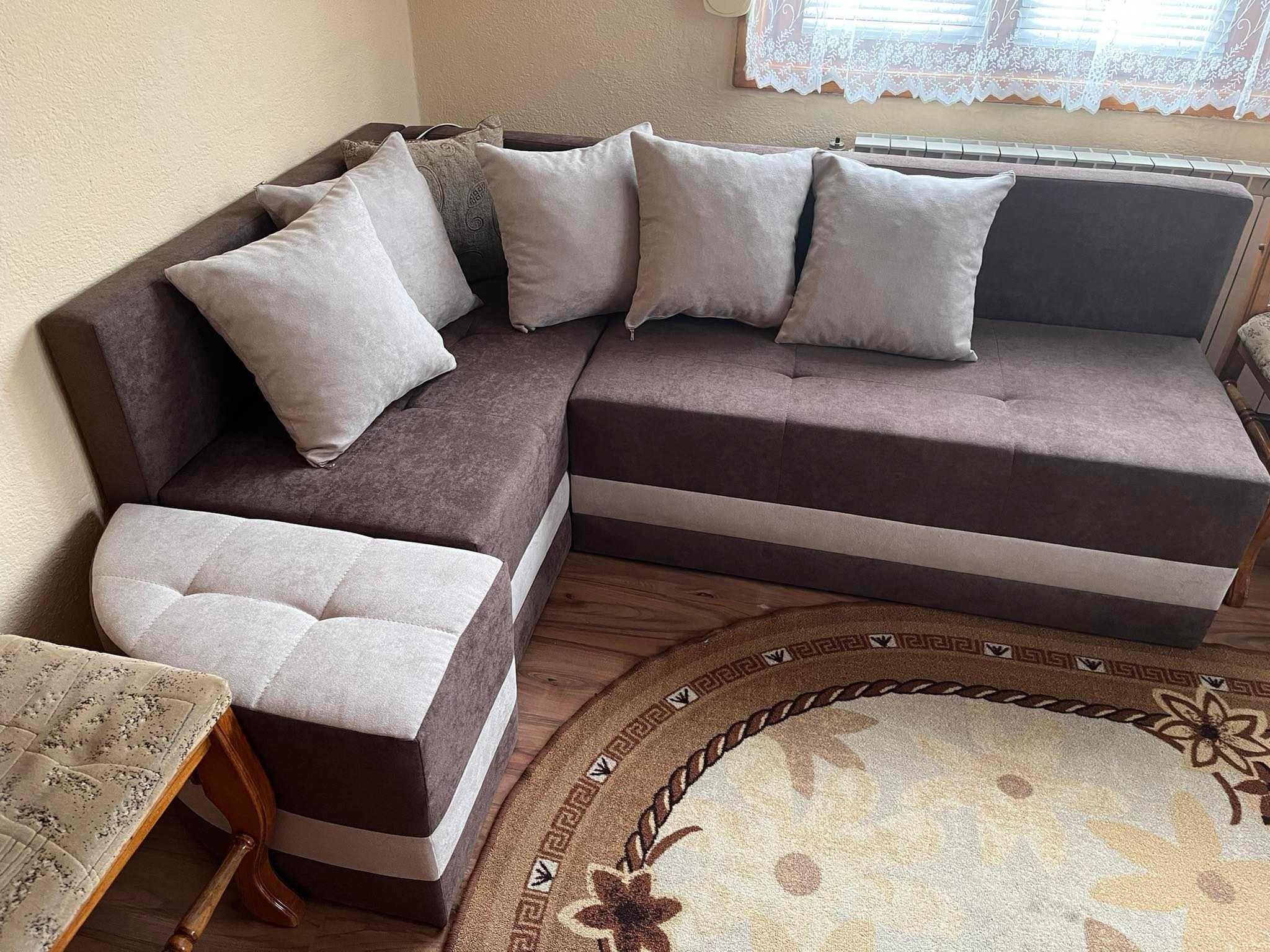 Чисто нов разтегаем ъглов диван за всекидневна