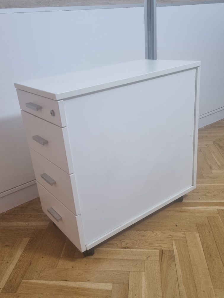 Dulăpior birou cu 4 sertare și rotite,alb