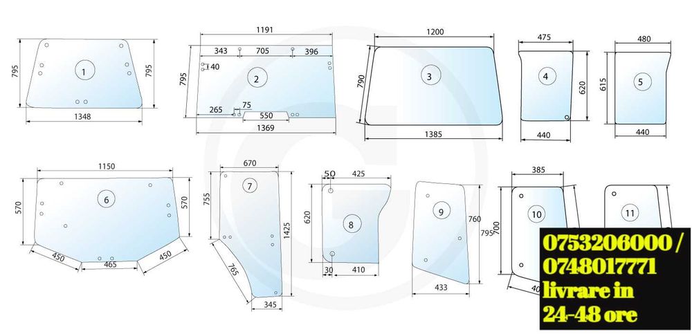 geam tractor John Deere