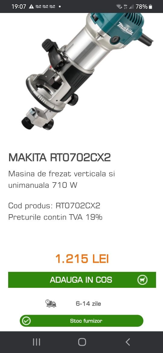 Obarfreza Makita RT 0702c noua