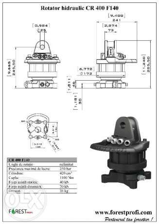 Rotator hidraulic 4 tone cu flansa pentru graifer