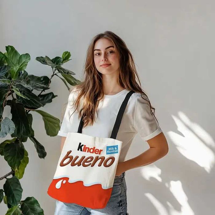 Geanta umăr casual ,cool cu imprimeu Kinder Bueno