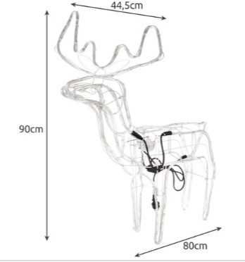 Светещ коледен елен 90см с движеща се глава - красива коледна украса