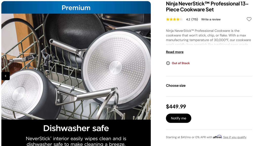 Набор посуды профессиональный Ninja NeverStick из 13 предметов США new