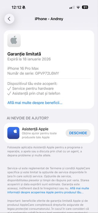Vand/Schimb IPhone 16 Pro Max Natural Titanium 100%bat garantie 2026