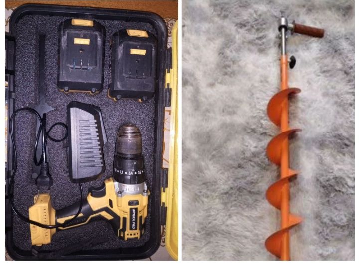 Продам шуруповерт с шнеком и адаптером