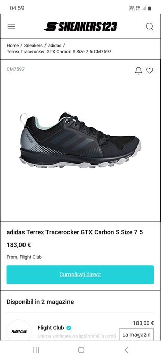 Ghete Adidas Terrex Tracerocker Gore-Tex Carbon, nr. 40 2/3 EU unisex