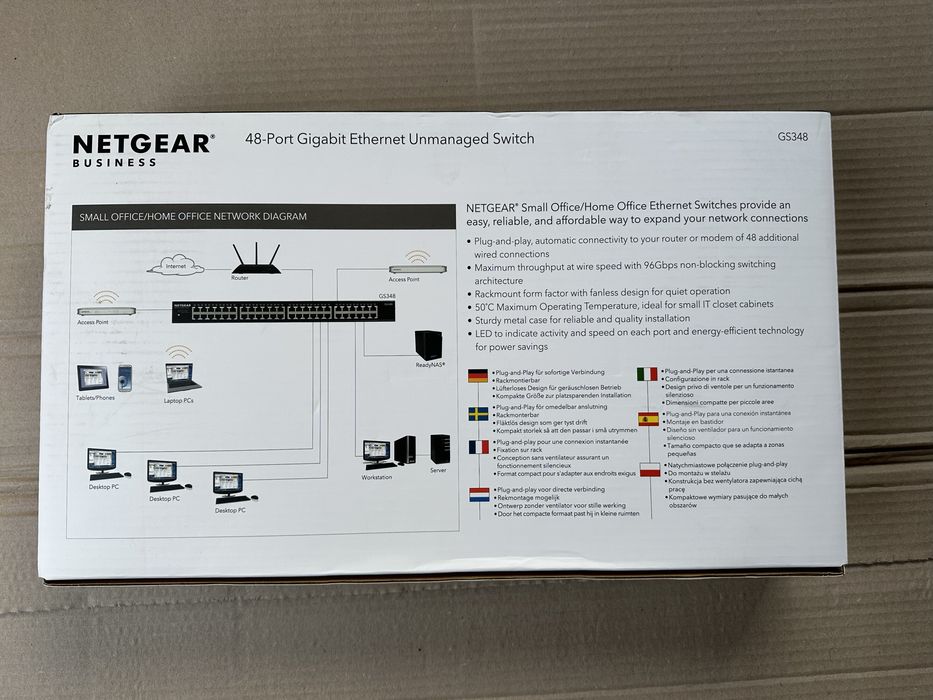 Switch NetGear GS348, 48 x 10/100/1000 Mbps Gigabit Ethernet