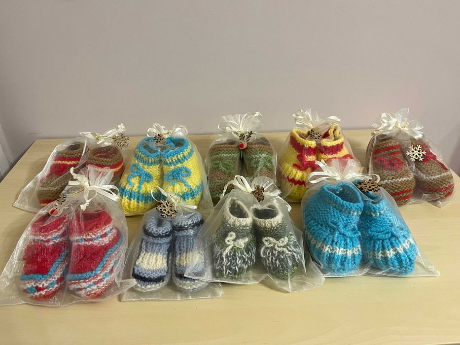 Ръчно плетени детски терлички