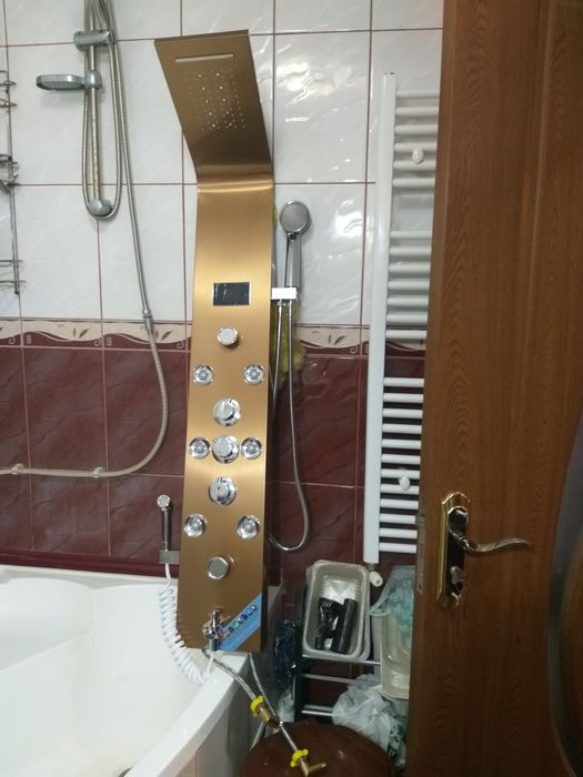 Panel de duș multifuncțional cu Led RoseGold