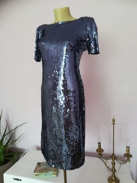 Rochie paiete,albastru-mov