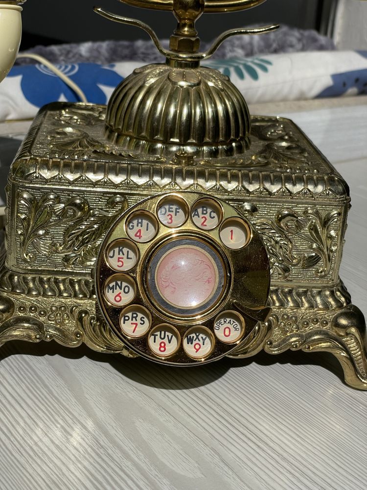 Telefon fix vintage bijuterie auriu