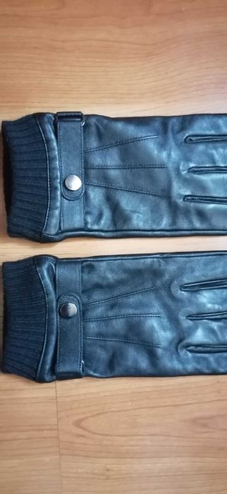 Manusi negre de piele pentru barbati, marimea 10