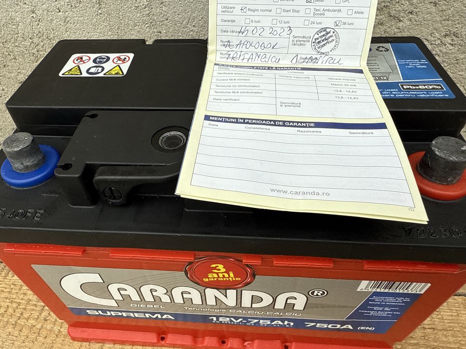 Acumulator Auto 12V-74Ah 750A in garantie