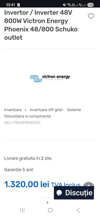 Invertor Victron 800w / 48v