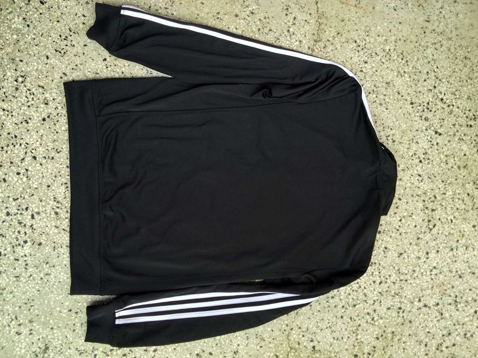 Дамско спортно горнище Adidas Three Stripe Full Zip, черно, размер S