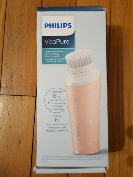 Perie mini de curatare faciala Philips VisaPure BSC111/06, Roz