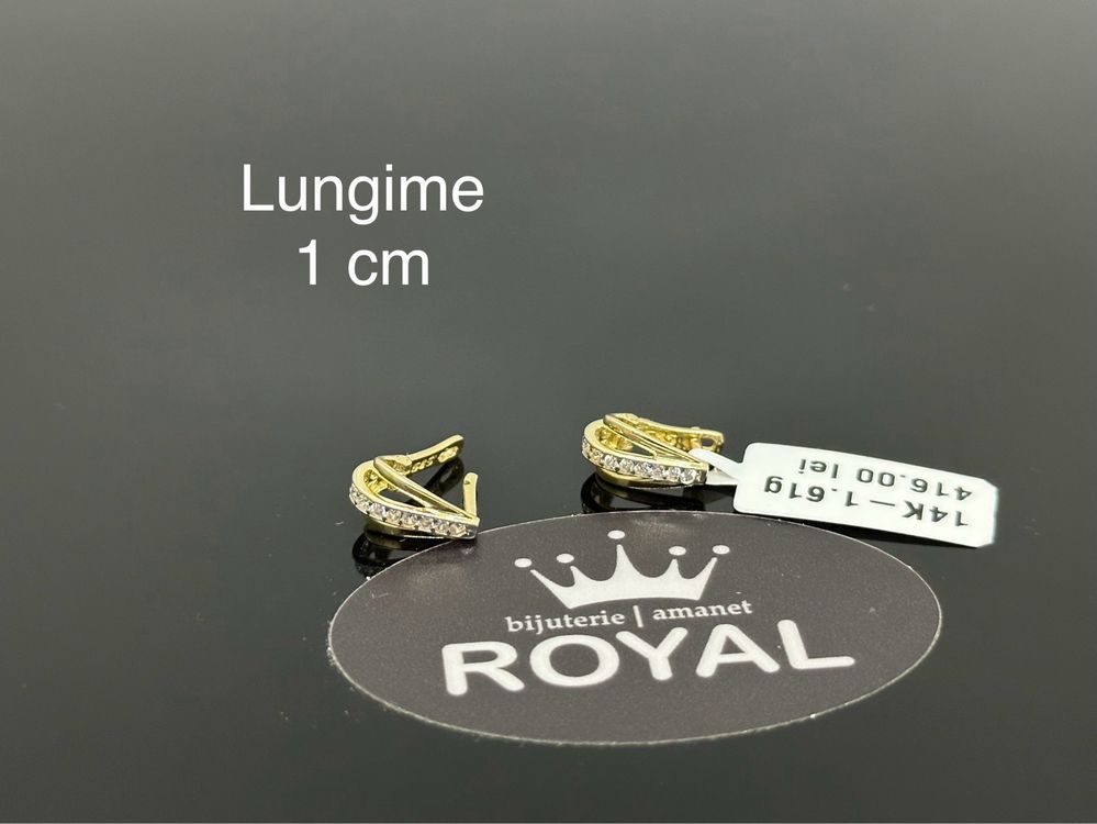 Bijuteria Royal: Cercei aur nou 14k/1.61 gr