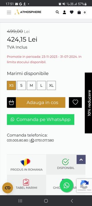 Salopetă de ocazie de la Atmosfere,decolteul se poate ajusta.