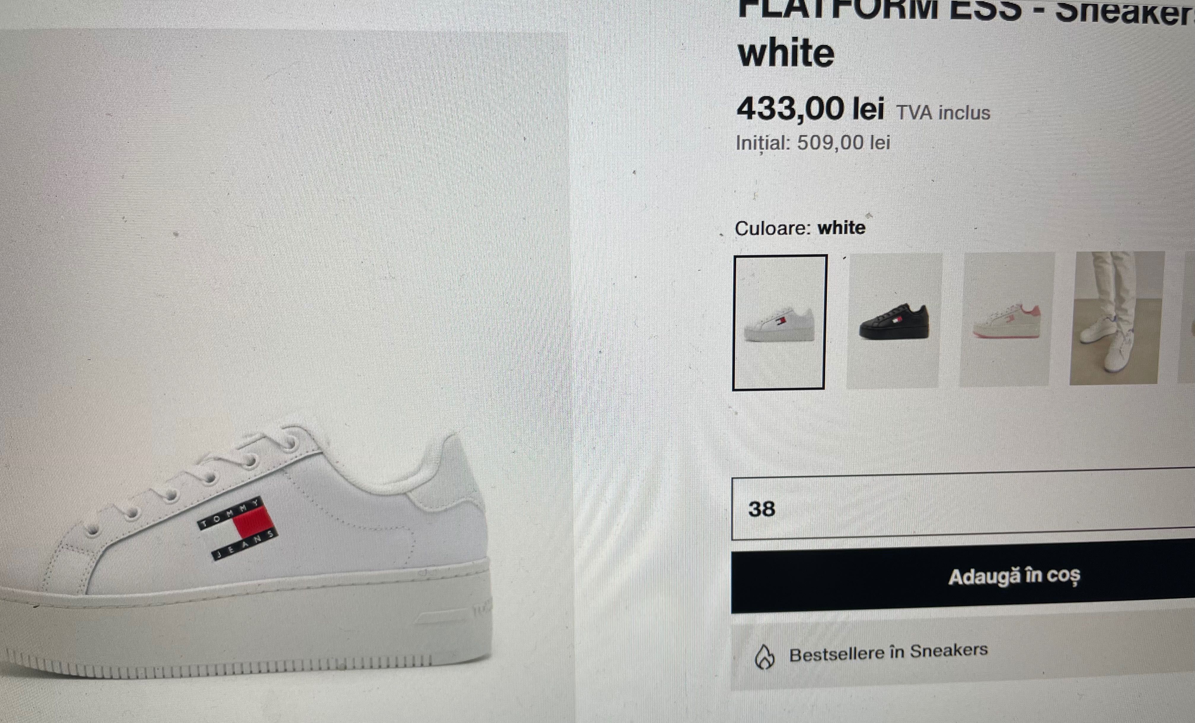Sneakers/ pantof Tommy Hilfiger originali 38, piele