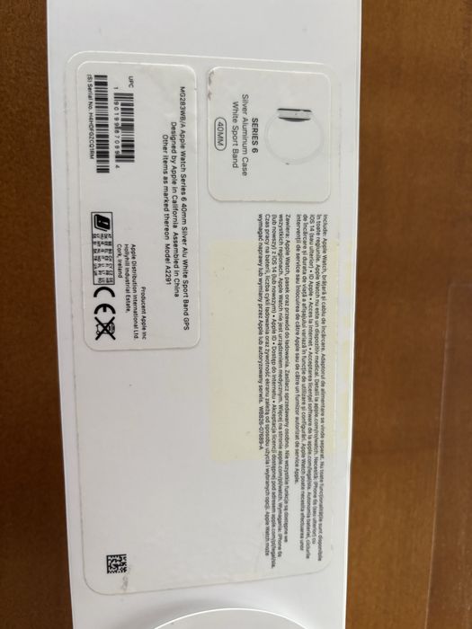 Apple Watch Series 6 40mm silver white, gps, fullbox, dama
