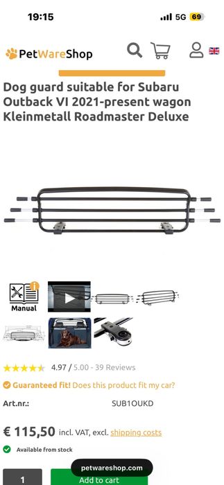 Separator portbagaj pentru caini