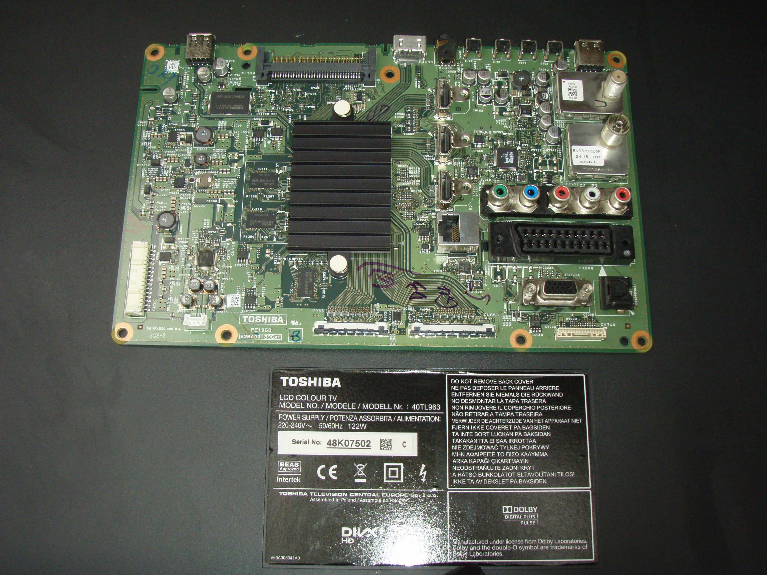 pb V28A001396A1 sursa V71A00022900 driver L400H2-2EB Toshiba 40TL963