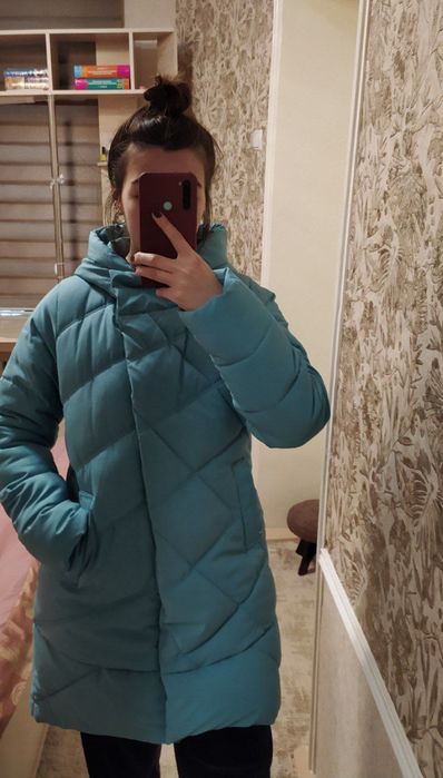 Теплая куртка голубого  цвета