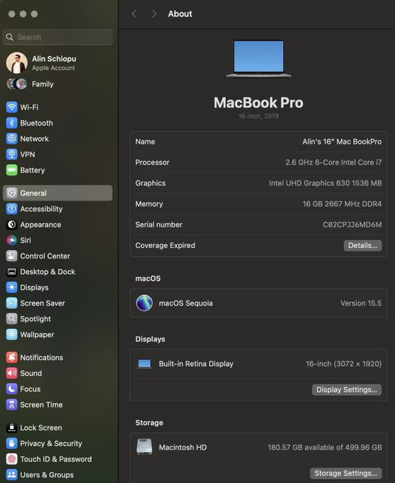 Apple Macbook Pro 16 inch 2019/ vanzare pending