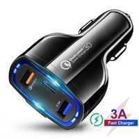 Incarcator AUTO cu incarcare rapida, USB si USB TIP C