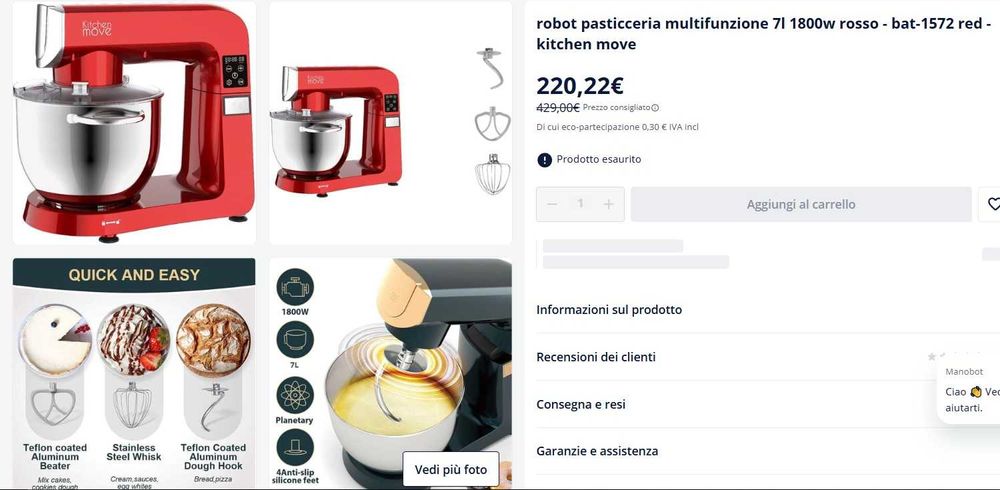 Robot de bucatarie Kitchen Move 1800W, BAT-1572, nou