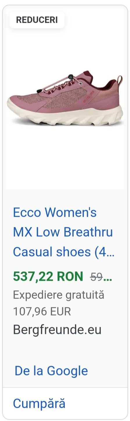 Pantofi sport dama Ecco MX Blush Morrillo,41