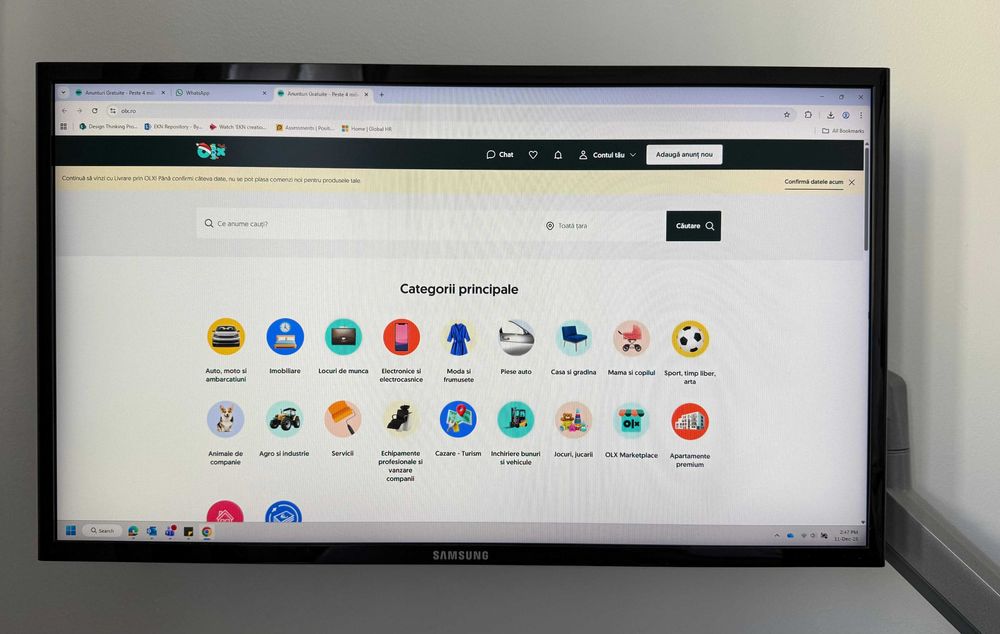 Monitor Samsung 24" Full HD 1920x1080, Negru