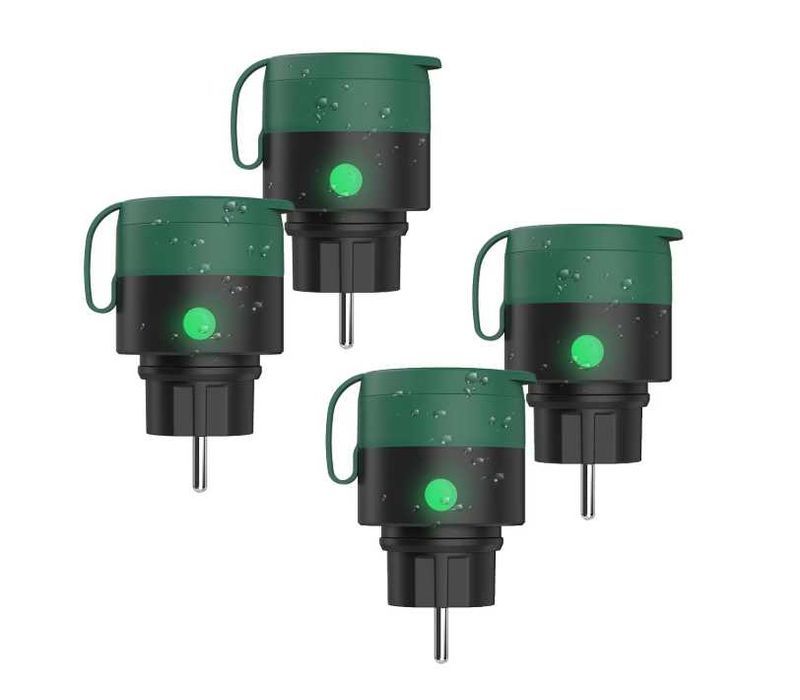 Set de 4 prize inteligente UCOMEN pentru exterior, 2.4 GHz, 16A, verde